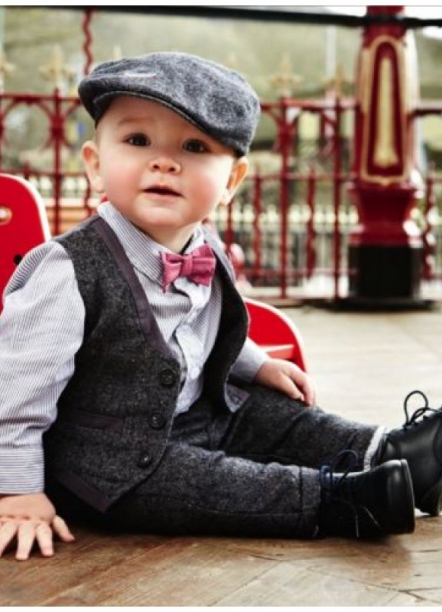 NEW MAMAS & PAPAS BOYS LIMITED EDITION  4 PIECE WAISTCOAT SET WITH TROUSER 